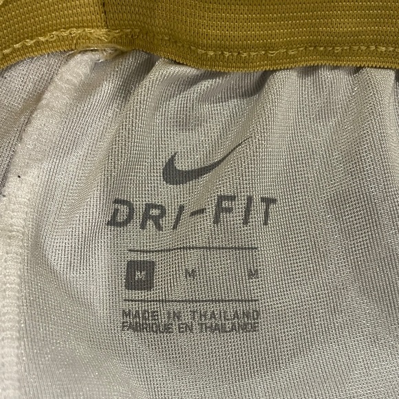 2 Men's Nike Dri-Fit 8" athletic shorts; White/ Gold and Navy/ Red; Size Medium - Picture 3 of 4